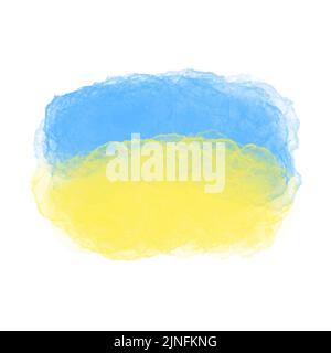 Ukrainian flag blue-yellow color background digital watercolor, for background, backdrop, insert, inscription. Isolated, on white background. Vector illustration Stock Vector