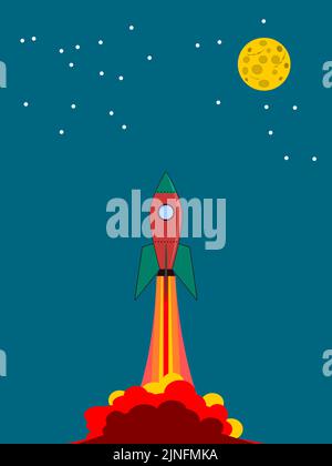 Space Rocket Start Stock Vector