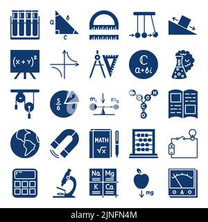 Education icons set in flat glyph style. Vector illustration. Stock Vector