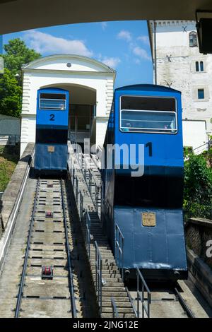 As the shortest tunicular in the world cars are often seen passing one another going up and down Stock Photo