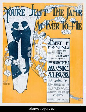 You’re just the same as ever to me (1899) by Albert F. Finn, The Sunday World Music Album, Supplement to The New York World, Published by F. A. Mills. Sheet music cover. Illustration by F. Wilbert Edge Stock Photo