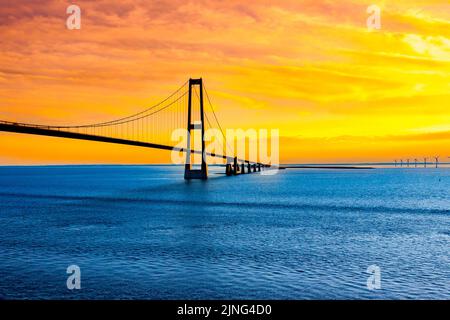 great belt bridge in denmark over the baltic sea Stock Photo