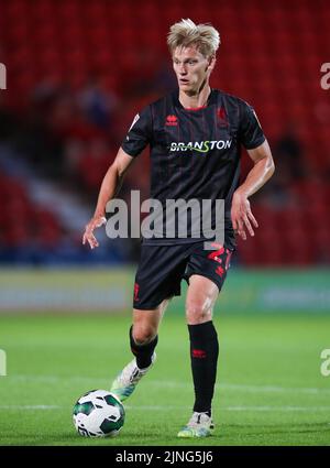 Lincoln City's Lasse Sorensen during the Carabao Cup, first round match at the Eco-Power Stadium, Doncaster. Picture date: Tuesday August 9, 2022. Stock Photo