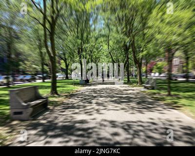 Victorian brownstone townhouses on Commonwealth Avenue in Boston, MA Stock Photo