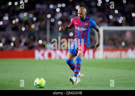 BARCELONA - MAY 10: Alves in action during the La Liga match between FC Barcelona and Real Club Celta de Vigo at the Camp Nou Stadium on May 10, 2022 Stock Photo