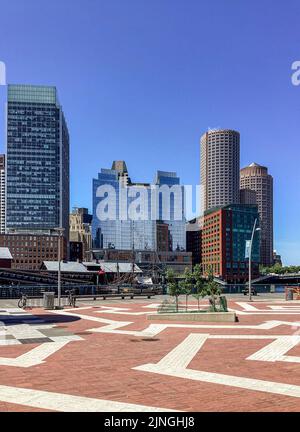 The Seaport/Innovation District in the South Boston neighborhood in Boston, Massachusetts Stock Photo