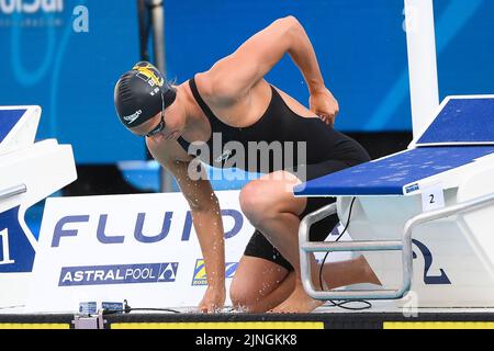 Belgian Valentine Dumont pictured during the 100m Freestyle Women Semifinals at the swimming European championships in Rome, Italy, Thursday 11 August 2022. The European Swimming Championships 2022 take place from 11 to 21 August. BELGA PHOTO NIKOLA KRSTIC Stock Photo