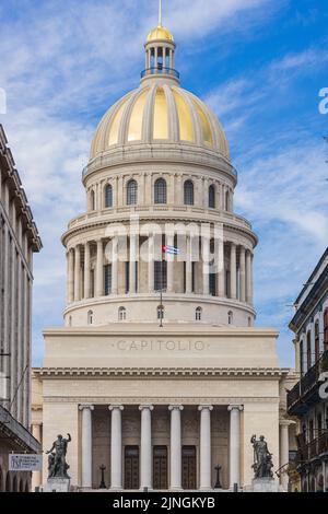 HAVANA,CUBA - JANUARY 11, 2021: El Capitolio, or the National Capitol Building (Capitolio Nacional de La Habana) in Havana, Cuba Stock Photo