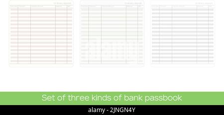 Spread page of passbook with nothing filled in Stock Vector