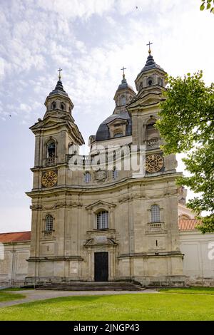 Lithuania Church; Pazaislis Monastery and Church exterior, 17th century baroque architecture; facade, Kaunas, Lithuania Europe Stock Photo