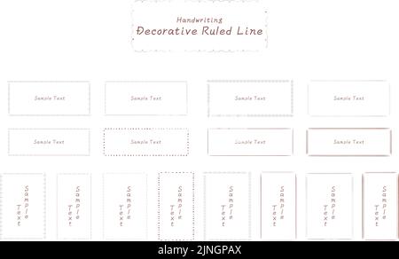 Handwritten decorative ruled line set, monotone simple line set illustration Stock Vector