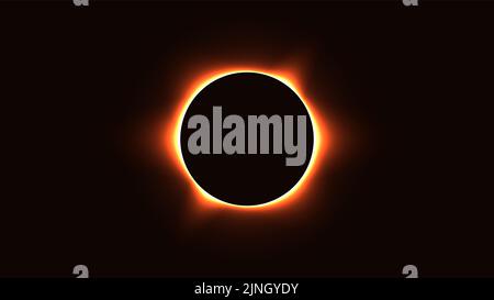 Vector illustration of the Moon blocking the Sun and creating a solar eclipse Stock Vector