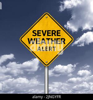 Road Sign Warning About Tornado Stock Photo - Alamy