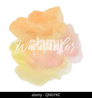 Vector illustration of abstract watercolor splash background in orange, green tones Stock Vector
