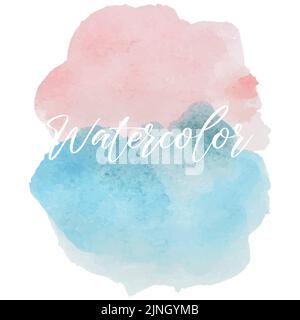 Vector illustration of abstract watercolor splash background in pink, blue tones Stock Vector