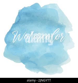 Vector illustration of abstract watercolor splash background in blue tones Stock Vector