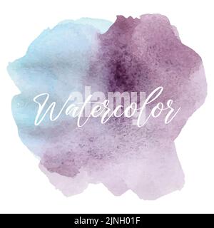 Vector illustration of abstract watercolor splash background in blue, violet tones Stock Vector