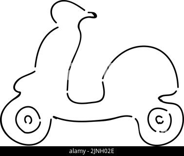 Analog handwriting style loose touch icon: scooter Stock Vector