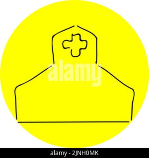 Handwritten simple icon illustration: Hospital Stock Vector