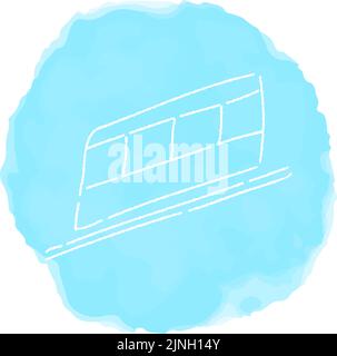 Handwritten simple icon illustration: Linear motor car Stock Vector