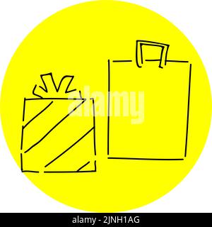 Handwritten simple icon illustration: present box Stock Vector Image ...