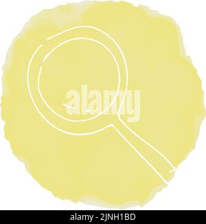 Handwritten simple icon illustration: magnifying glass Stock Vector