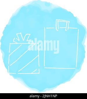 Handwritten simple icon illustration: present box Stock Vector Image ...