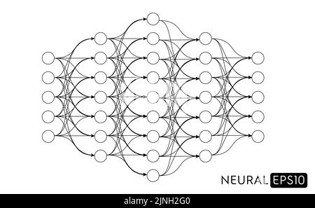 Vector illustration of the representation of a neural network Stock ...
