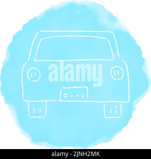 Handwritten simple icon illustration: car Stock Vector