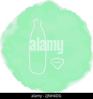 Handwritten simple icon illustration: Sake Stock Vector