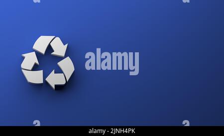 Recycle icon presentation template with copy space. to personalize white and blue colors Stock Photo