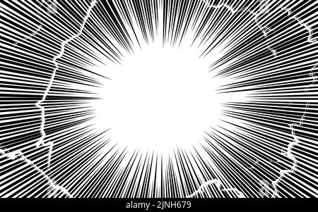 Cartoon-style background material: effect of concentrated lines and lightning Stock Vector