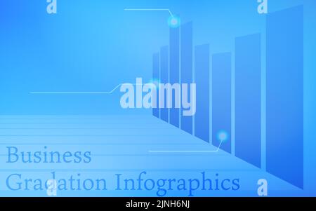 Blue-based infographics, graphs, charts and tables Stock Vector