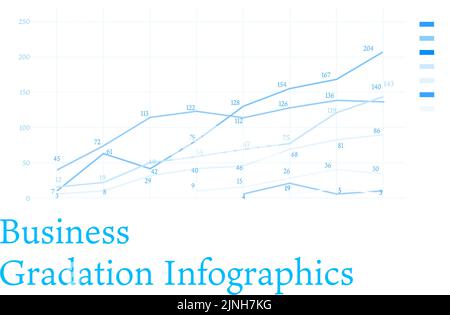 Blue-based infographics, graphs, charts and tables Stock Vector