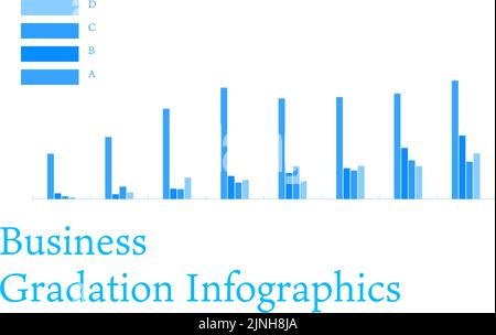 Blue-based infographics, graphs, charts and tables Stock Vector