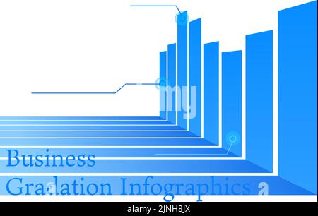 Blue-based infographics, graphs, charts and tables Stock Vector