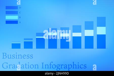 Blue-based infographics, graphs, charts and tables Stock Vector