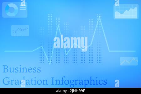 Blue-based infographics, graphs, charts and tables Stock Vector