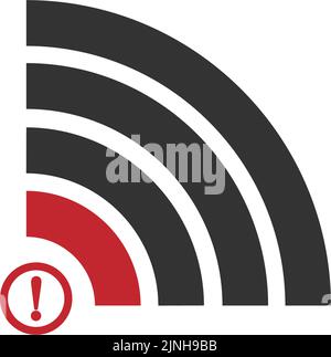 Signal disconected, signal cut off icon template Stock Vector