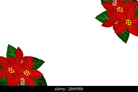 Frame illustration with poinsettia on the corner Stock Vector