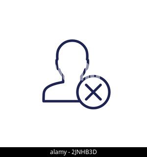 delete profile line icon, erase personal data Stock Vector