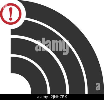 Signal disconected, signal cut off icon template Stock Vector