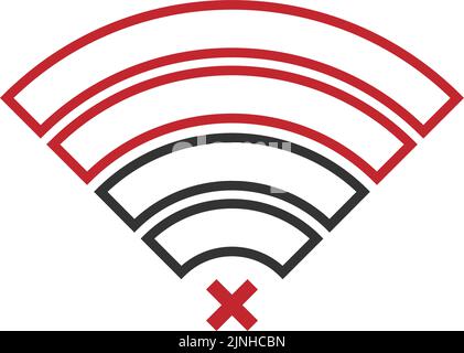 Signal disconected, signal cut off icon template Stock Vector