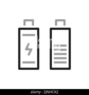 Simple of battery Related Vector Line Icon. Icon for renewable energy, green technology. Design elements for you projects. Stock Vector