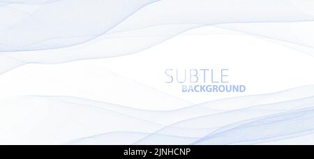 Subtle abstract background with light blue thin wavy lines. Minimal vector graphic pattern Stock Vector