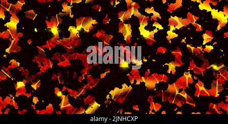 Seamless pattern of lava with cracked ground texture. Hot magma surface top view. Broken crust with liquid flame. Abstract vector background. Volcanic Stock Vector