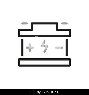 Simple of battery Related Vector Line Icon. Icon for renewable energy, green technology. Design elements for you projects. Stock Vector