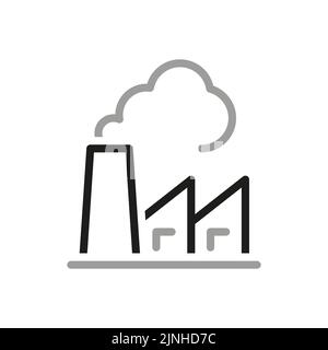 Simple of thermal power plant Related Vector Line Icon. Icon for renewable energy, green technology. Design elements for you projects. Stock Vector