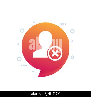 delete profile icon, erase account, personal data Stock Vector