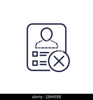 delete profile, erase account line icon Stock Vector